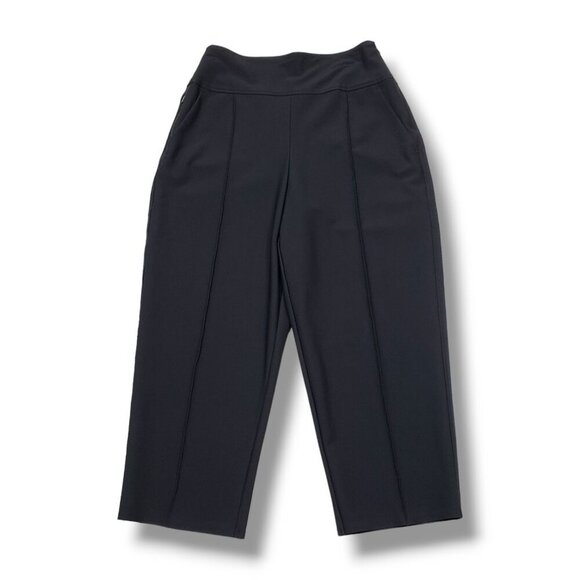 Athleta Stellar Wide Crop Pants Womens 6 Black High Rise Trouser UPF - Picture 1 of 9